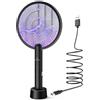 PALONE Racchetta Zanzare Elettrica, 4000V con USB Ricaricabile LED 2-In-1 Racchetta Zanzare Elettrico, Protezione Maglia a 3 Strati, Adatto per Casa Giardino Campeggio Interni ed Esterni - Nero