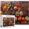 Tucocoo Puzzle con varietà di spezie, 1000 pezzi, puzzle per adulti, in legno rustico, puzzle artistico da cucina naturale, per impegnativi giochi di attività familiari, 68,6 x 50,8 cm, puzzle fai da