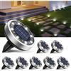 btfarm 8 Pezzi Luci Solari da Giardino, 8 LED Faretti Sepolta Solari a Led da Esterno, IP65 Impermeabile Lampade Faretto Solare da Terra per Prato Vialetto Strade Paesaggio, Bianco Freddo