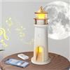 vsshe Luce di Proiezione Lunare, Luce Notturna Faro con Telecomando e Bluetooth, Proiezione Lunare Lampada Faro con Altoparlante Bluetooth, per per camera da letto, soggiorno,Bambini.