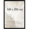 Photoframe4you - Cornice per foto 60x80 cm nera -Vetro acrilico infrangibile - Cornice da parete in plastica resistente per foto, poster, puzzle e certificati - Prodotta in Europa - Nancy