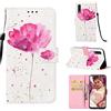HopMore Compatibile con Cover Samsung Galaxy A50 2019 Silicone Morbido con Pelle PU Fantasia Antiurto Custodia Modello Portafoglio Protettiva Flip Magnetico Case Protettiva Molle Caso - Fiore Rosa