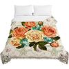 Surwin Trapuntino Copriletto Trapuntato Primaverile Estivo,Stile Moderno,Trapuntino in Morbida Microfibra con Stampa Rosa 3D Leggero Coperta Letto Singolo Matrimoniale (Champagne Oro,230x280cm)