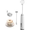 Liuer Montalatte Elettrico,Frullino Elettrico USB Ricaricabile Schiumatore Latte,3 Velocità Regolabile 2 Fruste Elettriche mit LED-Anzeige,per Caffè, Latte, Cappuccino, Matcha