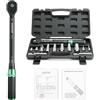 LLAVETOR Chiave dinamometrica 3/8, 5-60 NM, set di chiavi dinamometriche per bicicletta e motorad, precisione di errore ±3%, con asta di prolunga, manicotto magnetico per candele (10-60 Nm (14 pezzi)