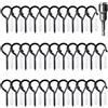Raxfekro Set di 32 ganci a vite in acciaio inox, ganci per viti con fusibile, set di viti a gancio, ganci da soffitto per piante in vaso sospese, lampade decorative, cesti sospesi, ecc. (rotondi)