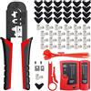 MAYLINE-TECH MAYLINE RJ45 Strumenti Kit di Rete Crimping Toolper Cavi di CAT5 CAT6 CAT7 Rete a Crimpare Crimpatrice, Telecomando modulare Pinze per cavi di rete a Cirmpatura per Cavi Rete(Rosso)