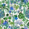 VEELIKE Carta da Parati Foresta Blu Verde Carta da Parati Foglie Tropicale Albero Dell'oasi Cactus 44,5 cm x 300 cm Pellicola Adesiva per Mobili Fantasia Botanica Bagno Camera da Letto Rimovibile