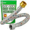 ONIX TECH Tubo Corazzato 30 cm Femmina 3/8" x Maschio 3/8" DN8 DE13 - Tubo Flessibile Realizzato in Acciaio Inox Temperatura max 70°C Pressione Esercizio 10 bar - Garanzia di 5 Anni - MADE IN SPAIN - ONIX TECH