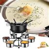 Ysislybin Set Fonduta, Kit Fonduta per Formaggio Carne,Fondue Bourguignonne,Set fonduta Family con 6 Forchette e 6 Tazze,per Formaggio, Cioccolato, Olio e Brodo