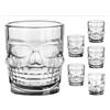 Oceano Bicchieri Teschio Vetro Birra Boccale Shot Chupito Tazza Whisky Vodka Amaro Vino Birra Rum Liquori idea regalo compleanno festa del papà halloween bar pub skull cranio (6PZ 300ML)