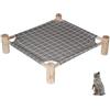 Generico Lettino da Campo per Animali Domestici Gatto Lettino calmante per Gatti Cuccia rialzata Lettino per Gatti Staccabile Letto per Animali Domestici con Gambe in Legno di