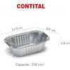 CONTITAL R250G Vaschette Alluminio per Alimenti - Teglie Alluminio Monouso 100pz, Contenitori Take Away Professionali, Vaschette Asporto 2 Porzioni, Teglia Usa e Getta per Forno e Microonde
