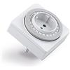 conecto timer meccanico per presa a muro, timer 24 ore, 96 segmenti di commutazione, interruttore per on/off, IP20, 3500 Watt, bianco