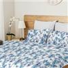 Ruggeri - Set Copripiumino Matrimoniale- 100% Puro Cotone - Made In Italy - Collezione Flower Mon Amour (Orchidee Blu)