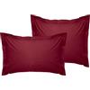 Nuit Des Rêves Luxurious Oxford Pillowcase Set (2 pezzi), rosso scuro, 80 x 80 + 5 cm, 100% cotone ranforce, 155 thread Count | Envelope Closure, lavabile in lavatrice a 30 °C