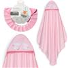 Interbaby - Mantello da bagno per bambini + cappello regolabile | Asciugamano con cappuccio 100% cotone, unisex, morbido, asciugatura rapida, ideale per neonati, neonati e bambini piccoli, design a