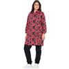 Ulla Popken Blusa Lunga con peperoni, Collo da Camicia e Maniche Lunghe Nero 58+ 837439100-58+