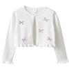 Yimutian Cardigan Bambina Cerimonia in Cotone Bolero Coprispalle Elegante a Manica Lunga per la Comunione, per Feste, Matrimonio Bianco 12-13 Anni