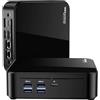 DreamQuest Mini PC con Win 11 Pro Intel N150 (fino a 3,6 GHz) 32 GB DDR4 1 TB M.2 SSD (max 4TB) Micro Desktop Computer con porta HDMI TypeC, 2 Gigabit Ethernet/WiFi 5/BT 5/USB3.2 X4 per Business