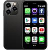 CatCalls Mini smartphone sbloccato 4G cellulare, 3.0 pollici, 32 GB espandibile fino a 128 GB, doppia fotocamera SIM Android 10.0, supporto WiFi Bluetooth Backup telefono (XS15-Black)