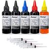 Aomya Kit di ricarica inchiostro 5x100ml compatibile per Canon PGI-545 PGI-540 PGI-550 CLI-551 PGI-570 CLI-571 PGI-580 PGI-525 PGI-520 Cartuccia d'inchiostro ricaricabile con 4 siringhe,2BK+CMY