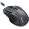 TECKNET Mouse Bluetooth con Jiggler, Multi-dispositivo Mouse Wireless Ricaricabile (Tri-Mode: BT 5.0/3.0 + 2.4G), 4800 DPI, Silenzioso, Ergonomico per Laptops, Mac OS, Android, Windows-Grigio Jiggler