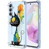YUXING Cover Trasparente per Samsung Galaxy A56 5G - Custodia Protettiva Sottile in TPU Morbido Antiurto con Carino Motivo Disegno Cool (Black Cat)