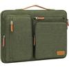 MOSISO 15 pollici Custodia Laptop, 15 pollici Custodia PC Compatibile con MacBook Air M5 M4 M3 M2 2026-2023, Dell XPS Plus, Lato Aperto Borsa con 4 Cerniera Tasche&Maniglia, Verde Oliva
