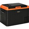 Outsunny 40L refrigeratore elettrico portatile, frigo congelatore con maniglie - dim. 58,7L x 36,5L x 43,8H cm arancione e nero
