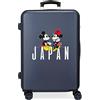Disney Valigia media Disney Mickey & Minnie viaggio in Giappone Blu 46x65x23 cm ABS rigido Chiusura laterale con combinazione 56L 3 kg 4 Doppie ruote