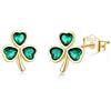 SLUYNZ Orecchini a forma di trifoglio in argento Sterling 925 per donne adolescenti quadrifoglio orecchini orecchini verdi San Patrizio