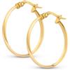 Amberta Orecchini a Cerchio Oro 9 Carati per Donna | Cerchietti Oro 375 | Orecchini Oro Cerchio 9kt: 20 mm