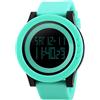 TONSHEN Fashion Unisex Grande Plastica Cassa Sport Orologi da Polso e Gomma Cinturino 50M Impermeabile Outdoor Militare Multifunzione LED Digitale Uomo e Donna Orologio (Verde)
