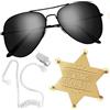 Embhlitfe Set di 8 anelli di sicurezza per matrimonio, occhiali da sole da matrimonio, anello di sicurezza, per bambini, matrimoni, puntelli di scena, polizia, FBI, cosplay, M, Plastica