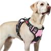 rabbitgoo Pettorina Cane Taglia Media con Aperto sul Collo, Antifuga Pettorina ad H, Maniglia Rinforzata e Bande Riflettenti per Cani Grandi, Ideale per Passeggiate e Addestramento, Rosa, L
