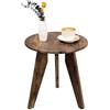 WDSHIYI Tavolino da esterno, in legno, piccolo, rotondo, per patio, soggiorno, camera da letto, ufficio, marrone, 40 x 40 x 43 cm