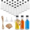 Fizdoqg Set di 24 piccole bottiglie da riempire, 50 ml, mini flaconcini vuoti con 2 imbuti e 24 ciondoli per matrimoni, feste, succo artistico, whisky