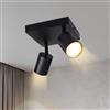 Lichtmaler Faretti LED Soffitto Orientabili - Lampada Soffitto Moderni Lampadario Nero 2 Faretti Parete GU10 Illuminazione Soggiorno Cucina Salotto, Lampadina Non Inclusa, Base Quadrata
