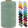 LEREATI Macrame Corda 1mm x 390m Filo Macrame Cordoncino Cotone Corda Colorata, Cordino per Borse Uncinetto, Decorazioni, Arazzo Da Parete, Perline, Braccialetti (Verde Fagiolo)