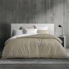 Dreamzie Una Piazza e Mezza Cotone 155x220 cm con 2 Federe - Beige Set Copripiumino Una Piazza e Mezza 155x220 con Chiusura Lampo, Consistenza Simile al Lino Slavato Pietra