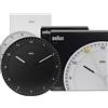 Braun Orologio da Parete Grande Analogico Classico Movimento Continuo Silenzioso, Facile da leggere, Diametro di 30 cm, Colore Nero, modello BC17B, BC17W (2 Pack).