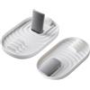 Vidacharmy 2 in 1 Poggia Mestolo Cucina - 2 Pezzi Porta Coperchi Pentole Salvaspazio Poggia Cucchiaio Cucina Funzionale, Anti Macchia Portacoperchi Da Cucina per Coperchio Pentola, Cucchiai, Spatola (Bianco)