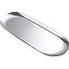luvtree Vassoio decorativo ovale argento grande, vassoio per lavabo da bagno, vassoio per gioielli in acciaio inox 430#, vassoio per cosmetici per trucco, 30 x 12 cm (lunghezza x larghezza)