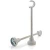 GIRASOLE HOME Staffa Lunga Aperta 198mm per Asta 2 Pezzi in Alluminio Resistente per Bastoni dal Diametro di 18-20 mm (Bianco e Oro)