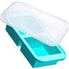 Souper Cubes Vassoio in silicone per congelatore da 2 tazze con coperchio, facile da preparare e da cucina, stampo in silicone per zuppe e alimenti, colore acqua, confezione da 1