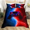 Tabeskly Gioco Gamepad Ragazzi Sacco Copripiumino Singolo Bambino Piumino Singolo Letto Set Blu Rosso 135x200cm