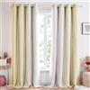 Deconovo Tende Oscuranti per Interni per Cameretta Bambini, Tende Termiche Isolanti per Camera da Letto Doppio Velo, 2 Pezzi 140x280 CM, Sfumatura Giallo Chiaro