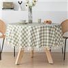 NINGHOME Tovaglia in cotone e lino, diametro: 240 cm, tovaglia rotonda, lavabile, per cucina, sala da pranzo, picnic, feste, Natale, decorazione da tavolo