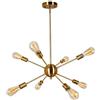 Mengjay Lampadario Industriale, Plafoniera Soffitto Vintage E27, Lampadari Sputnik Moderni 8 luci, Lampada da Soffitto per Camera da Letto, Cucina, Corridoio (Lampadina non Inclusa) (Oro)